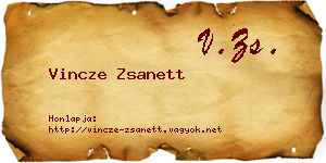 Vincze Zsanett névjegykártya